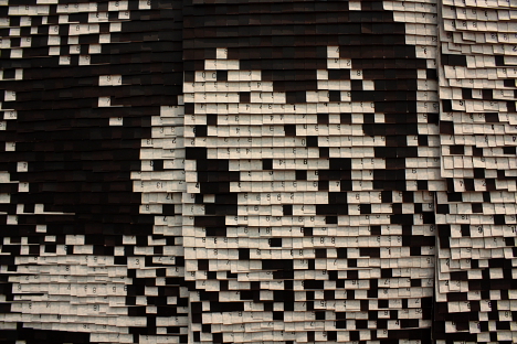 Astro Boy made from recycled train tickets -- 