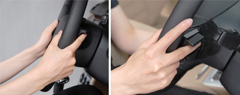 Hitachi biometric finger vein verification technology embedded in steering wheel -- 