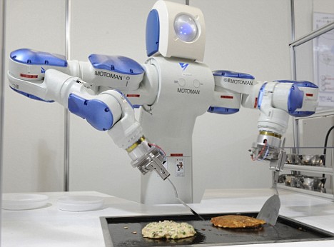 Motoman robot cooks okonomiyaki -- 