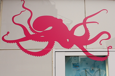 Octopus on side of Shibuya Parco -- 