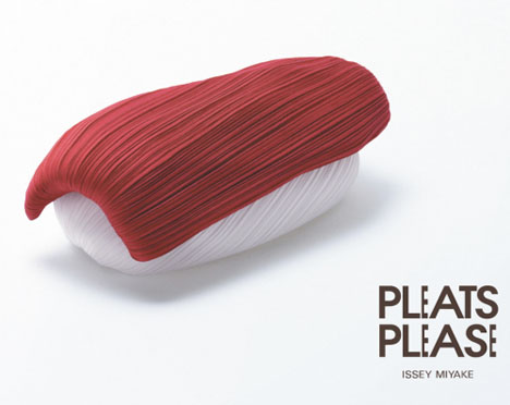 Pleats Please sushi ad by Taku Satoh -- 