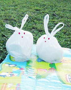 Rabbit-kun Garbage Bag Art Work -- 