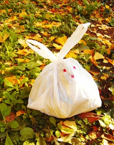 Rabbit-kun Garbage Bag Art Work -- 